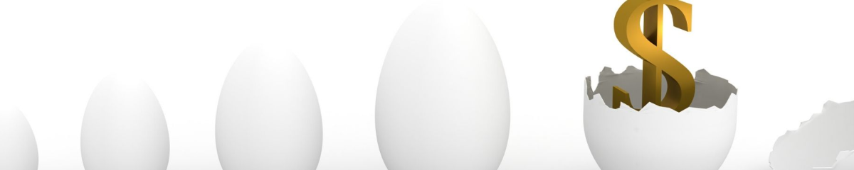 dollar sign growing out of egg